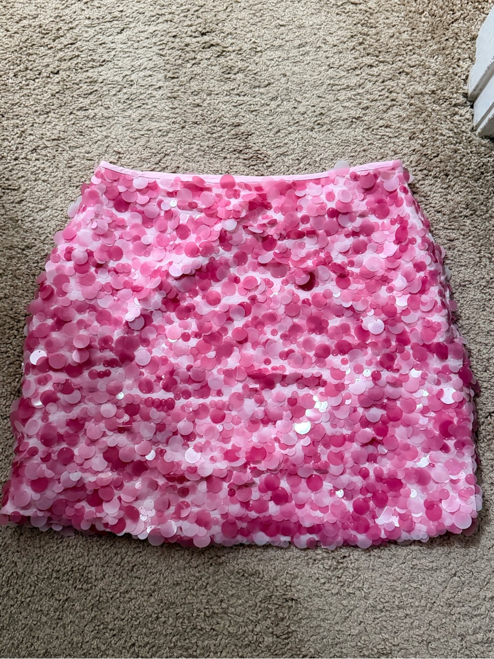 Pink Sequin Mini Skirt - Women